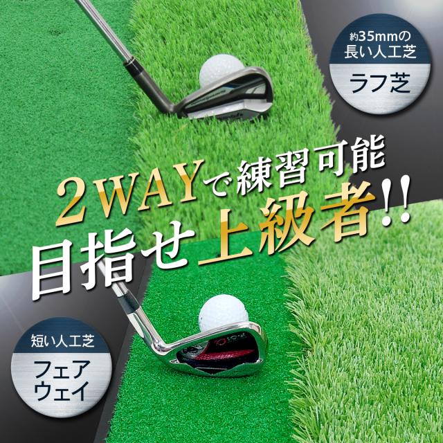 ゴルフマット2WAY 33×62cm 単品 ゴルフ 練習 マット 素振り