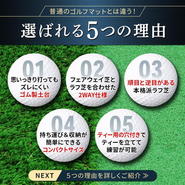ゴルフマット2WAY 33×62cm 単品 ゴルフ 練習 マット 素振り スイング