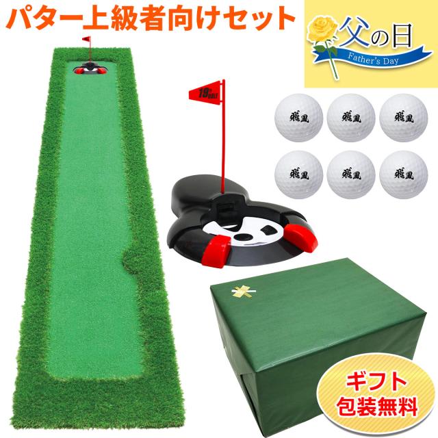 【父の日】 ゴルフセット ギフト プレゼント ゴルフ 練習 パター マット 大型 300×50cm パッティング 練習用 ボール 自動返球カップ