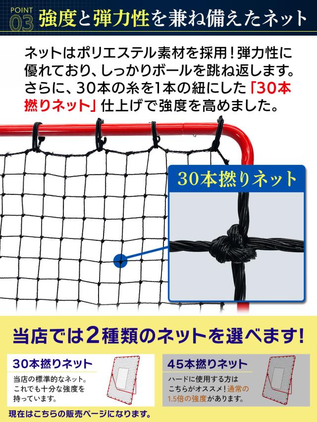 リバウンドネット 縦長 115×180CM 通常タイプ 30撚り網 サッカー 野球