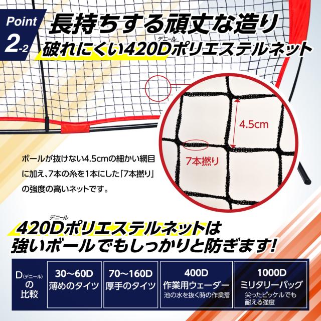 野球 防球ネット ピッチング フェンス L字型 大型 2m 野球ネット