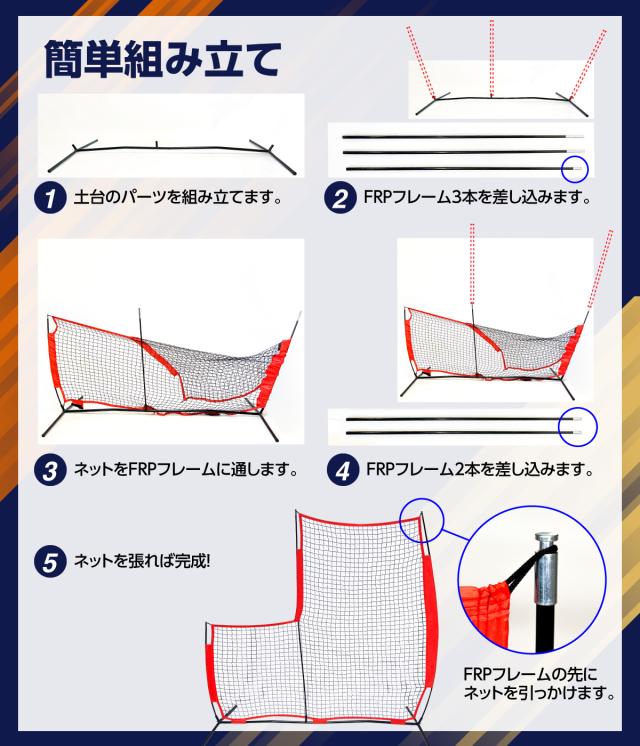 野球 防球ネット ピッチング フェンス L字型 大型 2m 野球ネット