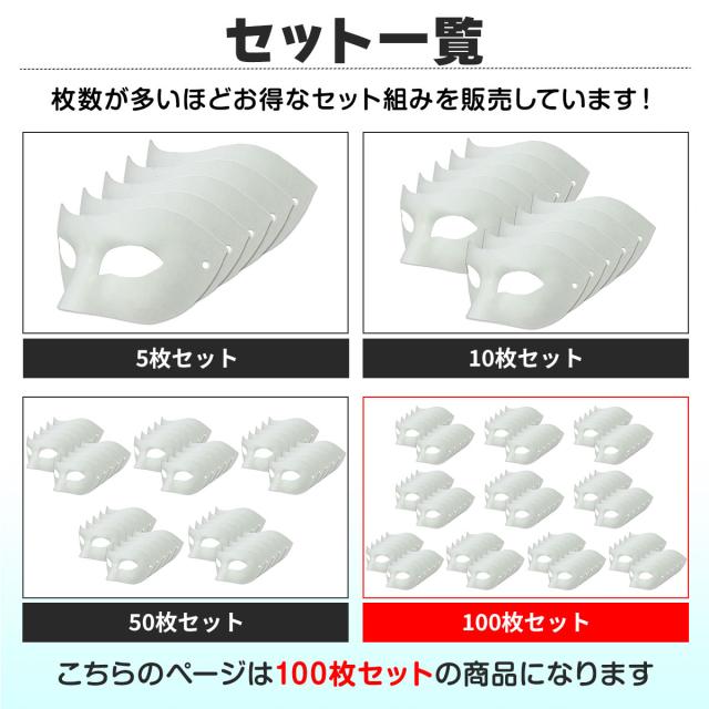 お面 白いこと恍ける 目隠し 見せ掛け 無地 白 おめん えの具 飾りつけ 寄り合い 紙パルプ製 100枚仕かける