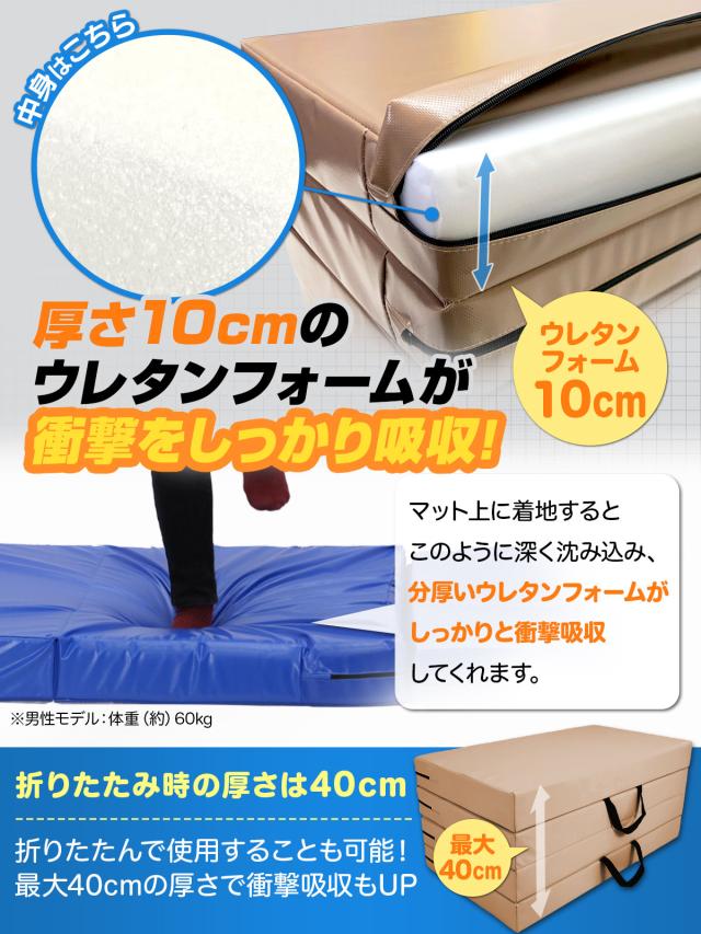 クラッシュパッド 200×90×10cm エバーマット 衝撃吸収 鉄棒 マット