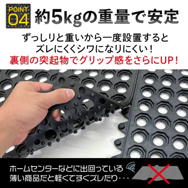 滑り止めマット 屋外 90×90cm 6枚セット 連結可能 すべり止め ラバーマット ゴム マット 介護 施設 玄関マット 歩行 雪道 ゴルフ場 病院 学校 店舗 通路 廊下 ベランダ プール スロープ 階段