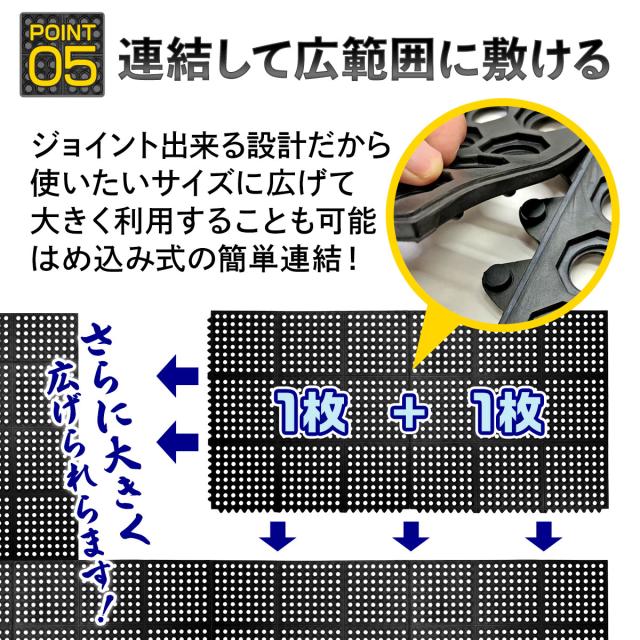 滑り止めマット 屋外 90×90cm 6枚セット 連結可能 すべり止め ラバーマット ゴム マット 介護 施設 玄関マット 歩行 雪道 ゴルフ場 病院 学校 店舗 通路 廊下 ベランダ プール スロープ 階段