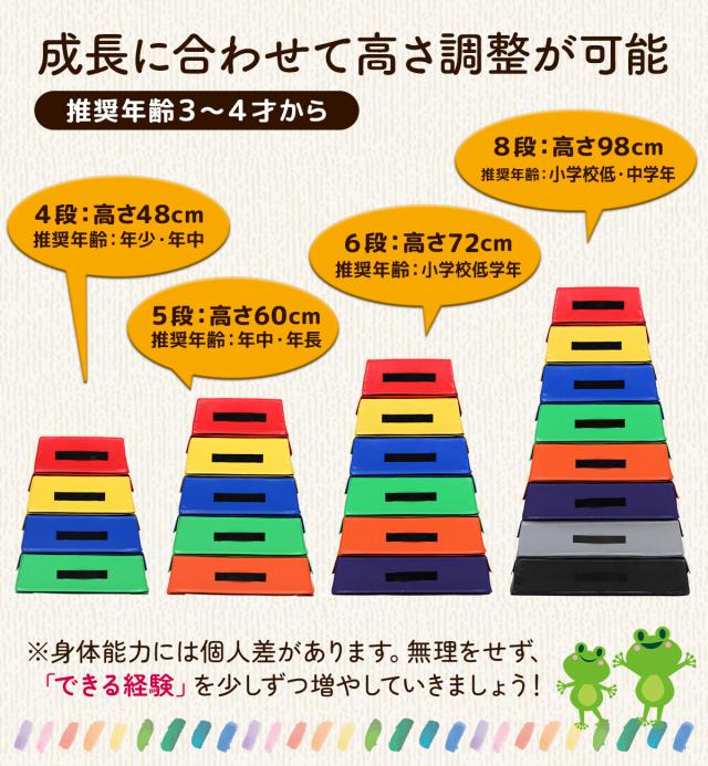 跳び箱 ソフト 6段+踏切版セット 飛び箱 とび箱 ジョイント式 とびばこ 子供 幼児 保育園 幼稚園 小学生 運動 自宅 体育 クッション 子ども 室内 家庭用 ロイター板 スプリング式 ジャンプ板_12