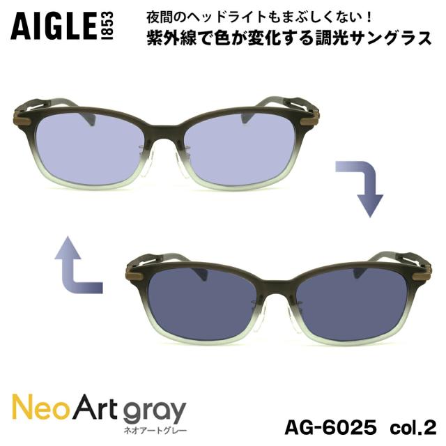 エーグル 調光 サングラス ネオアート AG-6025 col.2 53m AIGLE UVカット 紫外線カットの通販は