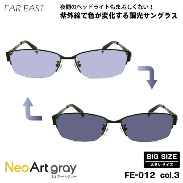 大きいサイズ 調光 サングラス ネオアート FE-012 col.3 57mm ファーイースト FAR EAST UVカット BIG ワイド 大きい顔