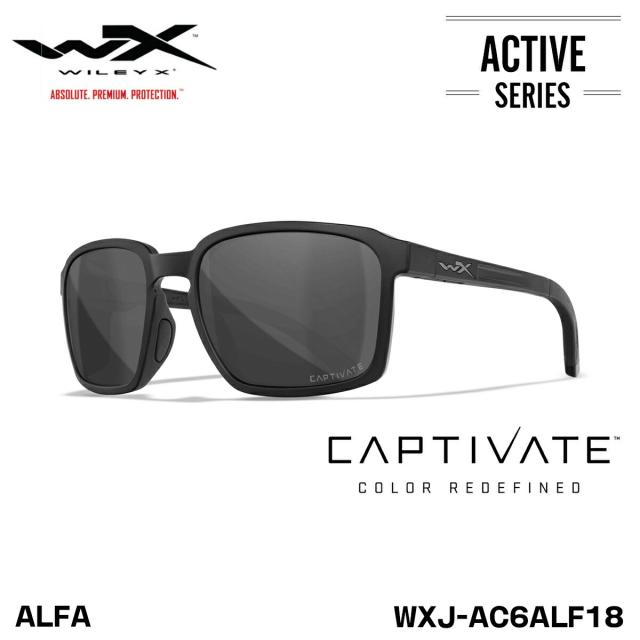 ワイリーエックス アルファ 偏光 サングラス WXJ-AC6ALF18 WILEY X WX ALFA 18 マットブラック キャプティベイト スモークグレー 日本仕様の通販は 25,163円