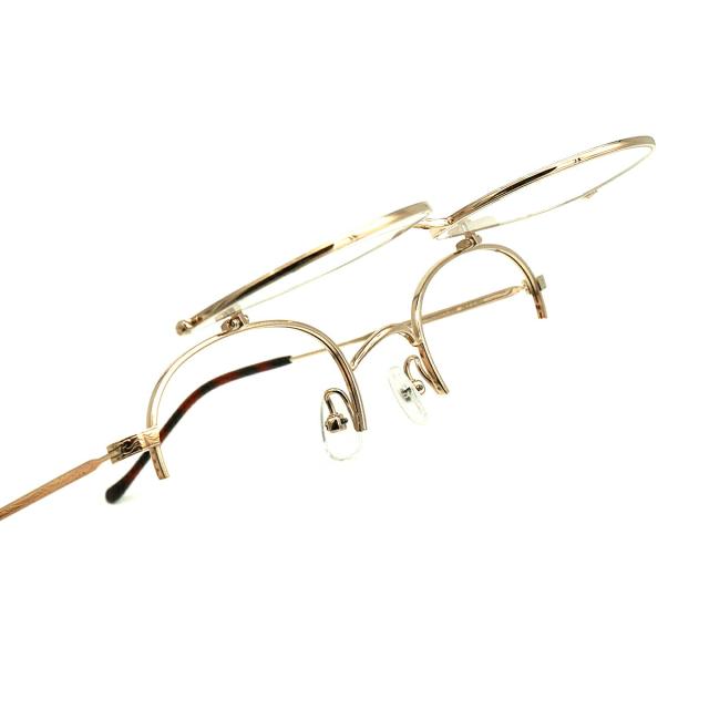 ユニオンアトランティック メガネ UA3621 col.GD/BK 46mm UNION ATLANTIC 複式 跳ね上げ 日本製 チタン フレーム_7