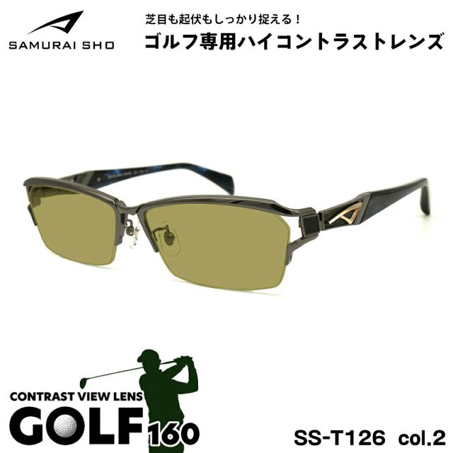 サムライ翔 2025 サングラス ゴルフ SS-T126 col.2 60mm SAMURAI翔 智 No.62 大きいサイズ UVカット メンズ レディース