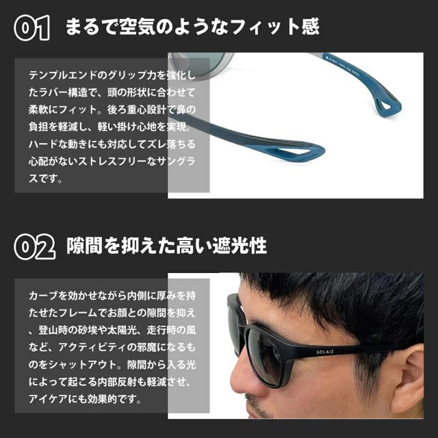 ソライズ エイト 偏光 サングラス EIGHT SUN 4色 53mm SOLAIZ 日本製レンズ UVカット ブルーライトカット 近赤外線カット メンズ レディース ソライズ エイト 偏光 サングラス EIGHT SUN 4色 53mm SOLAIZ 日本製