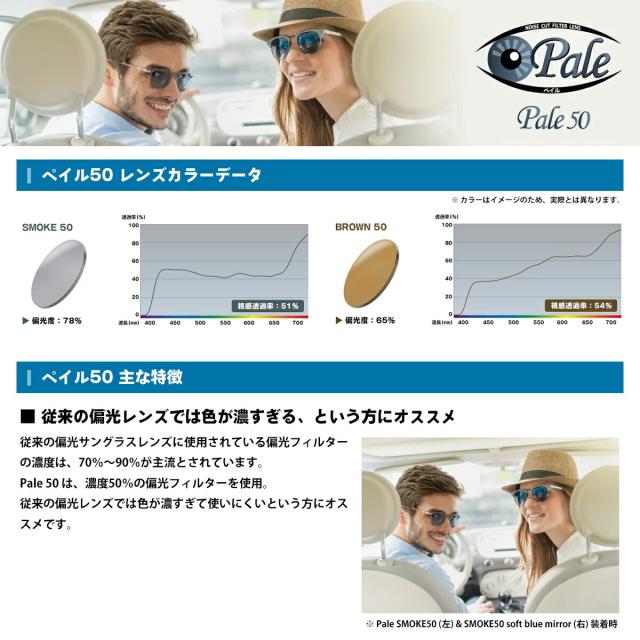 度付きレンズ 偏光 ペイル160 ブラウン スモーク UVカット ライト