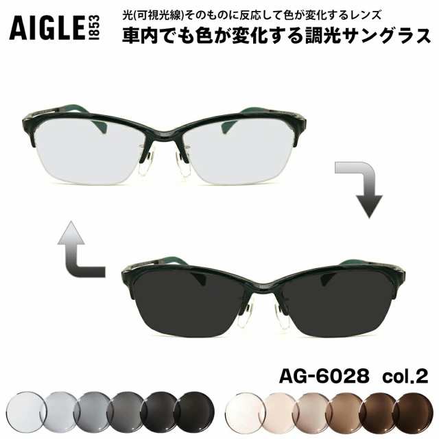 エーグル 可視光調光 サングラス AG-6028 col.2 55mm AIGLE アートEX UVカット メンズ レディース