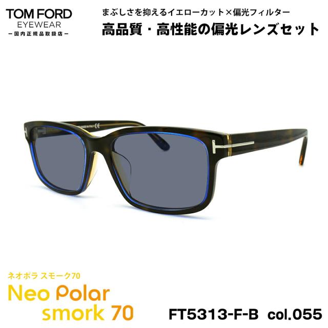 トムフォード 偏光 サングラス ネオポラ FT5313FB (TF5313FB) coo.055 55mm TOM FORD アジアンフィット ネオコントラスト偏光 スモーク70 UVカット