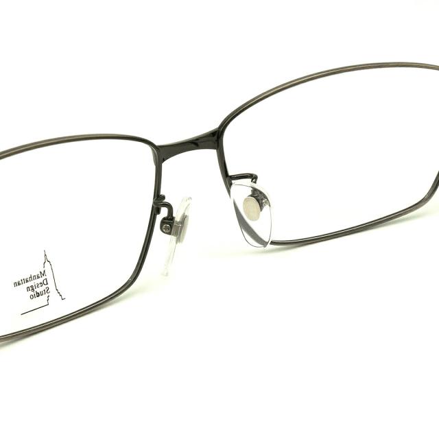 大きいサイズ 美肌ケア ダテメガネ MDS-524 col.1 60mm マンハッタンデザインスタジオ UVカット 近赤外線カット 大きい顔