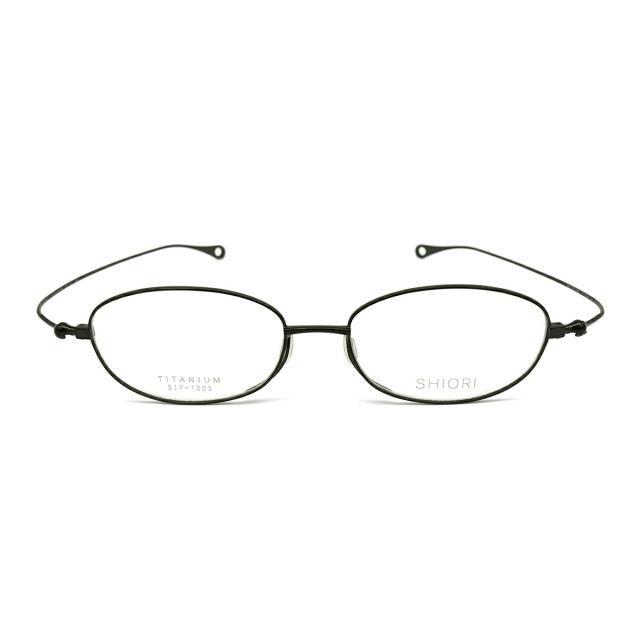 超薄型 メガネ 度付きレンズセット 栞 SIF-1005 col.3 51mm SHIORI ポケットサイズ UVカット メンズ レディース