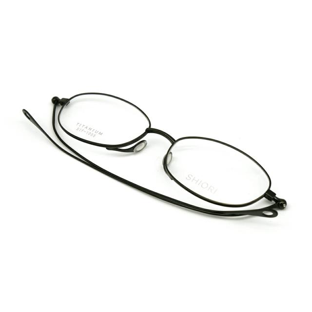 超薄型 メガネ 度付きレンズセット 栞 SIF-1005 col.3 51mm SHIORI ポケットサイズ UVカット メンズ レディース
