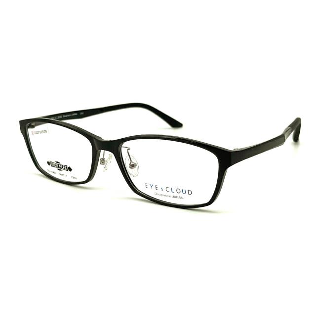 アイクラウドメガネセット　EC-1060　1　ブラック　ワイドサイズ　セル　レンズつき完成品　度付き　度なし　ダテメガネ　ＵＶカット　EYEsCLOUD 大きいサイズ サングラス ライトカラー EC-1060 col.3 58mm EYEs CLOUD