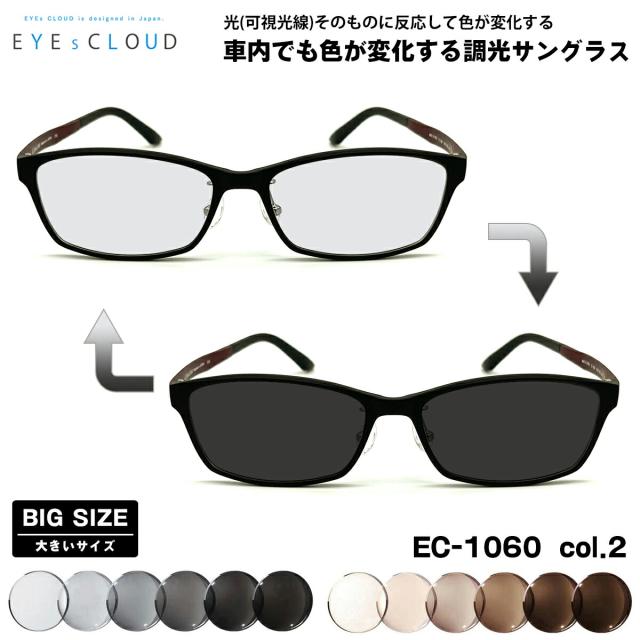大きいサイズ 可視光調光 サングラス EC-1060 col.2 58mm EYEs