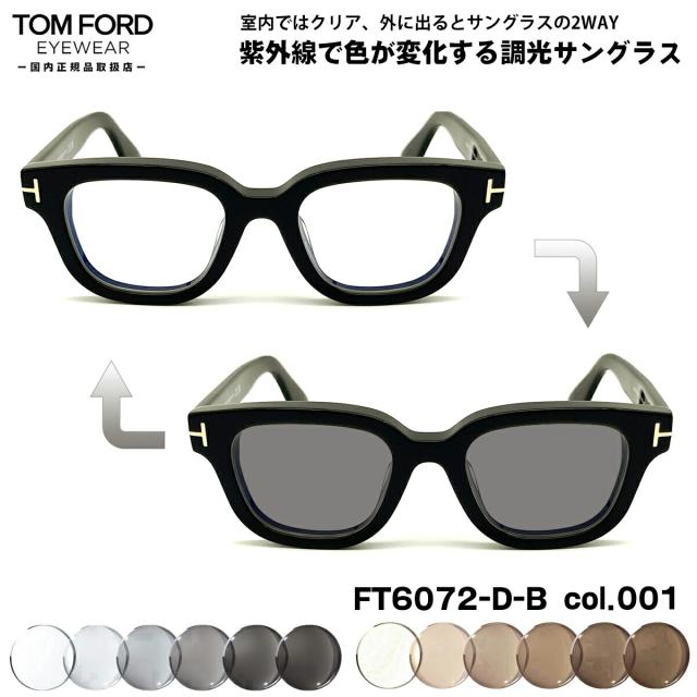 トムフォード 調光 サングラス FT6072DB (TF6072DB) ECO col.001 49mm TOM FORD アジアンフィット UVカット 国内正規品 メンズ レディース