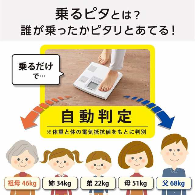 タニタ BC-705N WH 体重 体組成計 日本製 自動認識機能付き 測定者をピタリと当てるの通販はau PAY マーケット - ライフスタイル  au payマーケットショップ