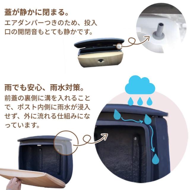 ポスト 郵便ポスト 壁掛け ダイヤル錠 鍵付き ポスト maln マルン 郵便受け おしゃれ 郵便ポスト 壁付け 玄関ポスト ディーズガーデン ナチュラル かわいい 木目調_6