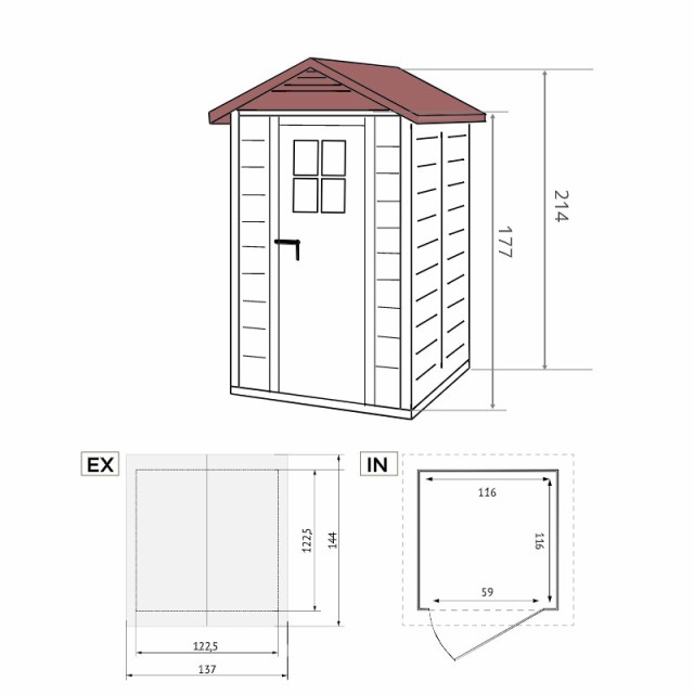 おしゃれ 物置 屋外 小型 小屋 倉庫 庭 収納庫 Diy キット トスカーナエヴォ1 W1225mm Garofalo ガロファロ 置き配 宅配ボックスの通販はau Pay マーケット プルーマガーデン