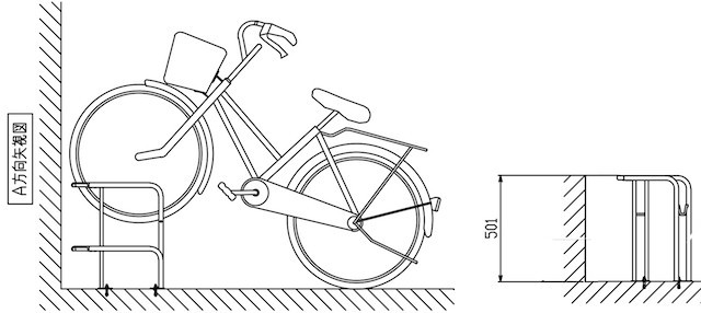 サイクルラック 駐輪場向け自転車スタンド SS-1型 高位タイプ - 2