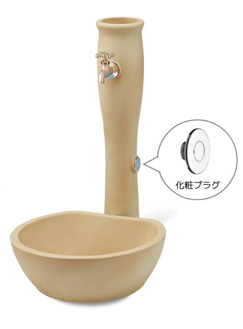 水栓 水栓柱 立水栓 庭 セット テラコッタ風 ガーデンパン おしゃれなハンドル蛇口付 アン ポッシュ 手洗い場 外 水道 外水栓_6