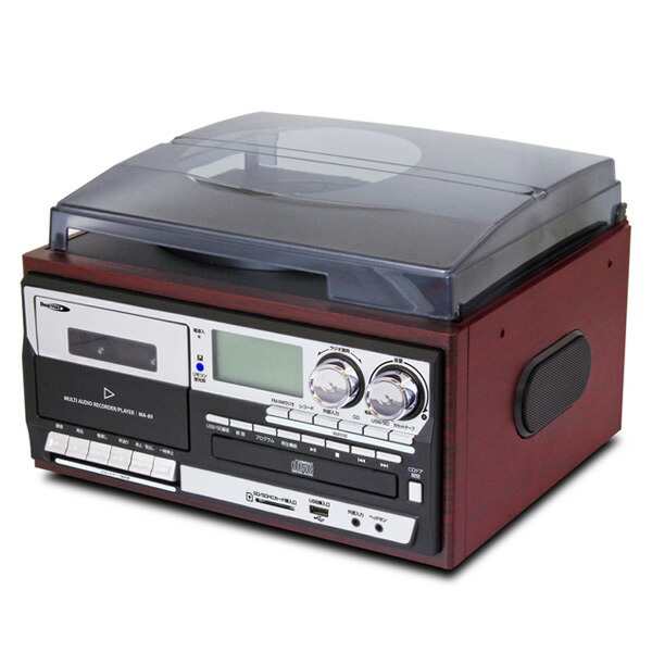 レコード プレーヤー リモコン付 CD レコード カセットテープ ラジオ SD