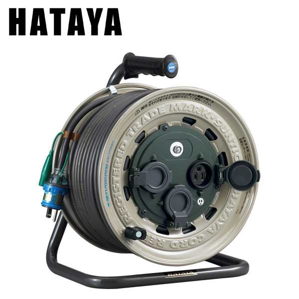 ハタヤ(HATAYA) コードリール シンタイガーリール30m 屋内用漏電遮断器付 (BT-30KSのブラック塗装) HATAYAxGran - 1