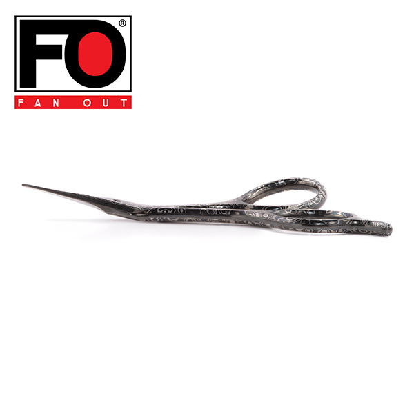 FANOUT ダマスカス小ばさみ(カーブハンドル先中細) はさみ 美容ハサミ 日本製  FOK2CB ブラック  はさみ ハサミ 小ばさみ 美容ハサミ ダマスカス 高級 日本製 おしゃれ   ファンアウト(FANOUT)  【送料無料】の通販は 33,000円