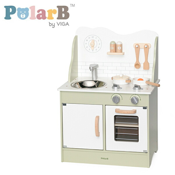 おままごとキッチン フォレストグリーン 木製 キッチン 対象年齢：3才から TYPR44048N ごっこ遊び ままごとセット 知育玩具 玩具 おもちゃ キッズ プレゼント ギフト 贈り物 おしゃれ ポーラービー Polar B 【送料無料】