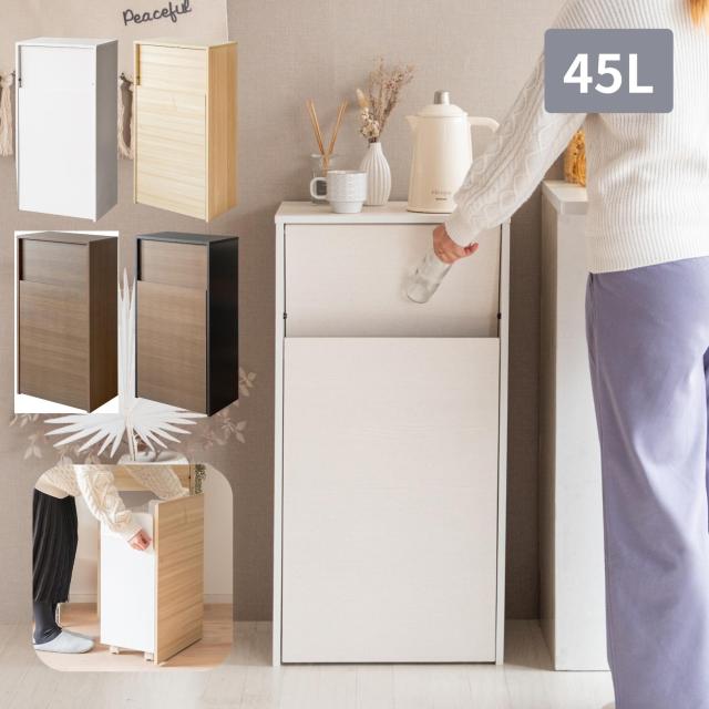 隠せる ゴミ箱 45リットル 扉式 幅45 奥行き29.5 高さ90cm キャスター付き おしゃれ 45L キッチン リビング 引き出し ごみ箱 キャスター 引出 ドロワー ダストボックス 大容量 宮武製作所 【送料無料】 9,939円