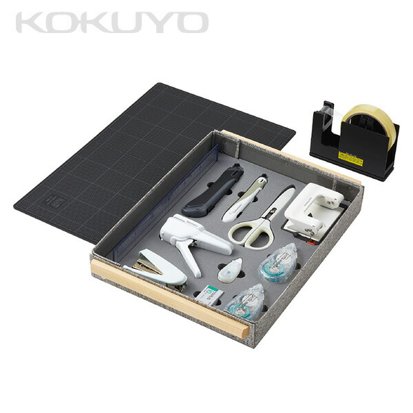 基本セット ＜オキブング＞  BST-100  共用文具 文具 文房具 文具セット 文房具セット ステーショナリー 事務用品 備品 オフィス 会社 学校 ハサミ カッター 定規 ホッチキス テープのり 修正テープ パンチ セロハンテープ   コクヨ KOKUYO   【送料無料】