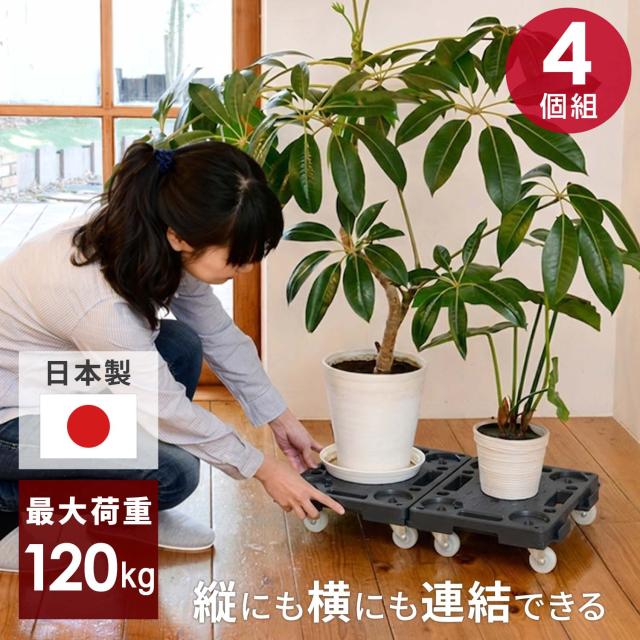 日東 スタッキング台車 家庭用平台車 耐荷重120kg ホームキャリー 4個 日本製 屋内 室内 台車 キャリーカート  NTRMS-N50GL   日東   【送料無料】