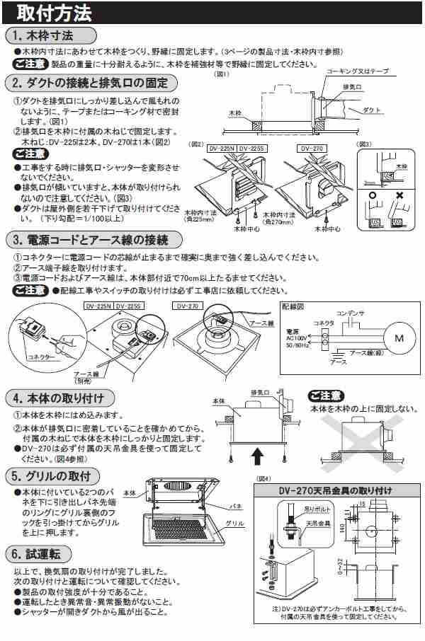 日本電興(NIHON DENKO) ダクト用換気扇(金属製) DV-270 - 農業用