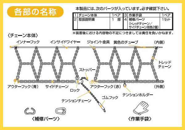 タイヤチェーン ラクラクタイヤチェーン商用車用 ネット型 NVJ-40 ネット型 極太チェーン 安心走行 タイヤチェーン 特殊合金チェーン かんたん装着 4ナンバー商用車専用 マルエヌ 【送料無料】_2