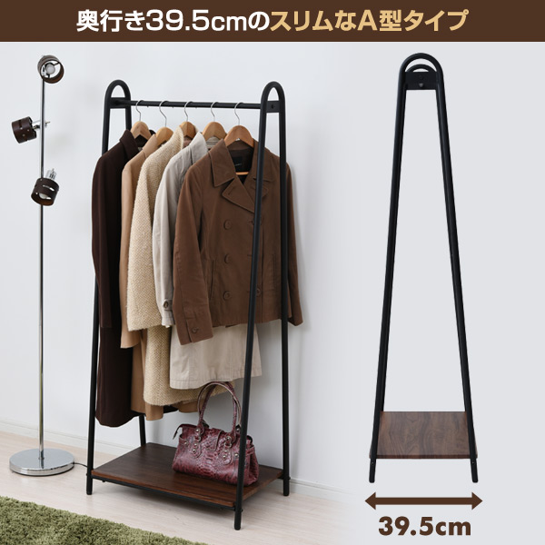 未使用☆ハンガーラック クローゼット ワードローブ ハンガーラック おしゃれ 棚付き 幅107 ワイド ASH-C ダブル