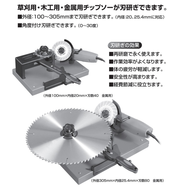 N-845　早研ぎ　代引き不可/同梱不可 早研ぎ 金属用チップソー研磨機 (金属&frasl;木工&frasl;草刈用