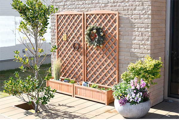 プランター付きラティス 2個セット 高さ150cm 格子タイプ KKLS-2