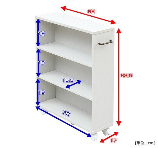 キャスター付き コミックラック 奥行17cm Ccw 7055cr マンガ 本棚 棚 収納 カラーボックス 収納ボックス クローゼット 押入れ シンプルの通販はau Pay マーケット くらしのeショップ