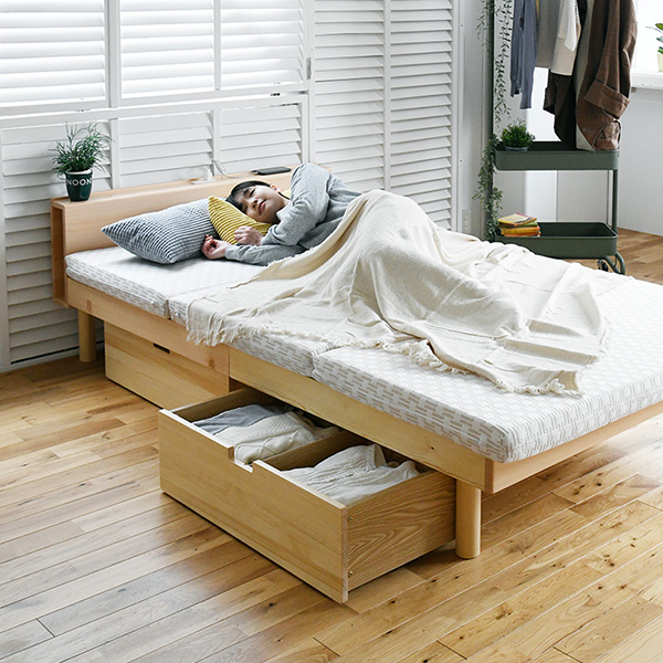 ベッドフレーム 収納付き コンセント付き シングル ベッド ベッド下収納 シングルベッド 木製 ベットフレーム 引き出し付き 一人暮らし の通販はau Pay マーケット くらしのeショップ