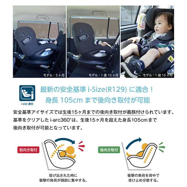 Joie チャイルドシート アイ アーク360 Isofix I Size 日よけ 回転式 新生児 4歳位目安 正規品 ベビーシート アイサイズ 回転 新生の通販はau Pay マーケット くらしのeショップ