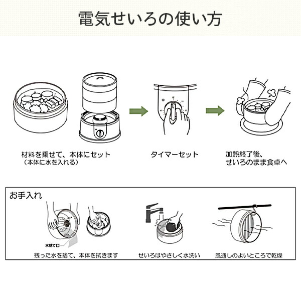電気せいろ 蒸し器 TEGARU=SEIRO  EM-215K  電器蒸し器 蒸し機 スチームクッカー かんたん蒸し器 タイマー付き 本格せいろ 2段 電気スチームクッカー 蒸し野菜 温野菜 シューマイ 肉まん 豚まん   エムケー精工 MK   【送料無料】の通販は