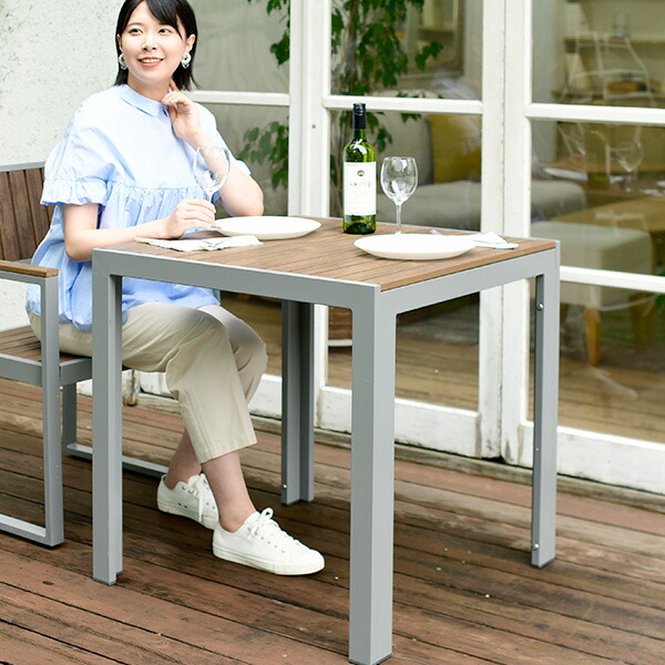 ガーデンテーブル 屋外 木目調 幅71 KPT-7070(DBR) ガーデンファニチャー 屋外家具 お庭 ベランダ おしゃれ 山善 YAMAZEN ガーデンマスター 【送料無料】_12