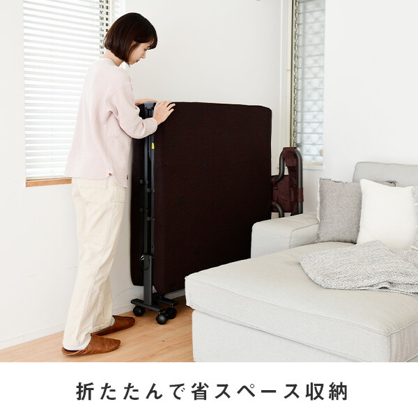 ミニマル　折りたたみベッド ダークブラウン シングルサイズ ミニマル 折りたたみスノコベッド | ベッド,シングルベッド