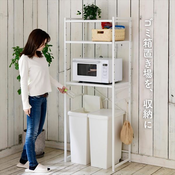 y【送料無料】ホワイトレンジボード　収納付き 楽天市場】レンジラック キャスター付 幅53cm 奥行44cm 高さ